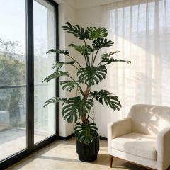 Custom Design 200CM Highly Realistic Faux Monstera Plant in Natural Trunks,Custom Design 200CM Highly Realistic Faux Monstera Plant in Natural Trunks