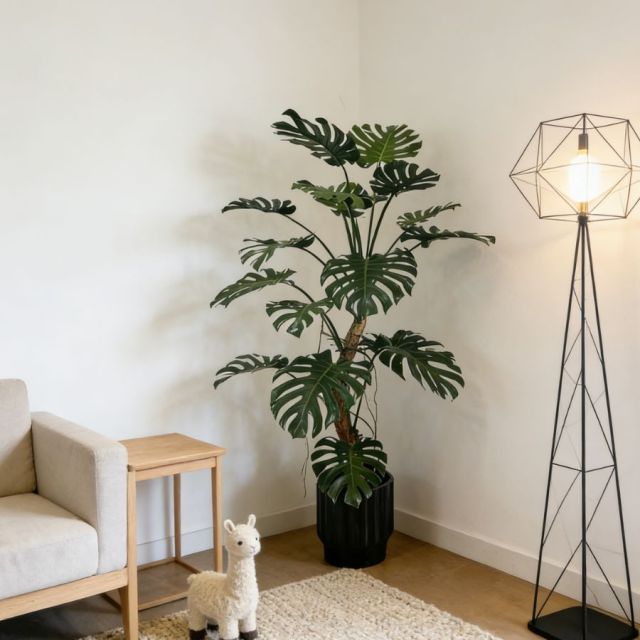 Custom Design 200CM Highly Realistic Faux Monstera Plant in Natural Trunks,Custom Design 200CM Highly Realistic Faux Monstera Plant in Natural Trunks