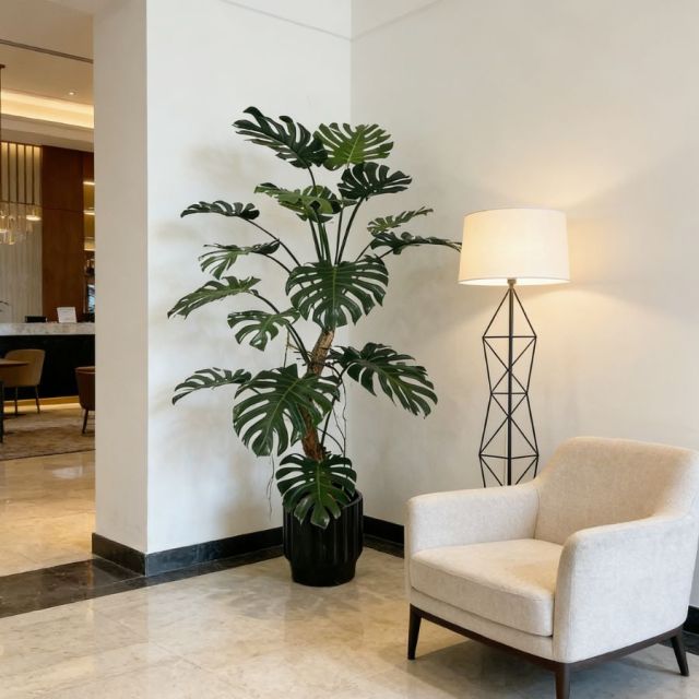 Custom Design 200CM Highly Realistic Faux Monstera Plant in Natural Trunks,Custom Design 200CM Highly Realistic Faux Monstera Plant in Natural Trunks