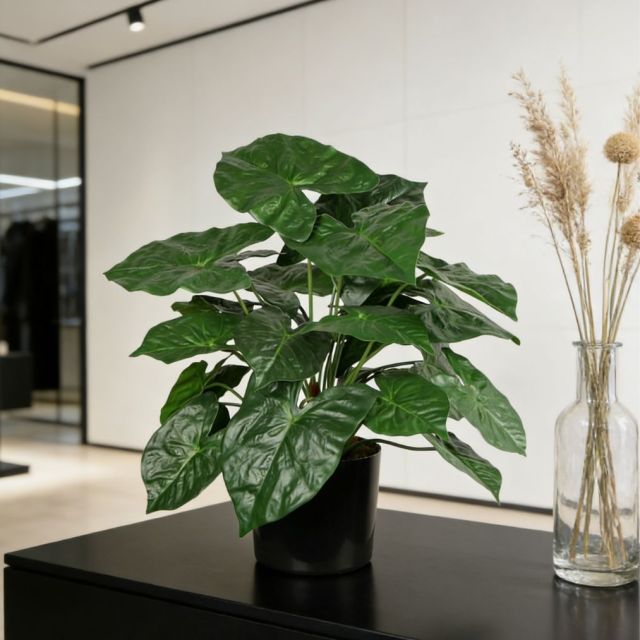 Custom Design Table Decor Plant Faux Alocasia Potted Plants,Custom Design Table Decor Plant Faux Alocasia Potted Plants