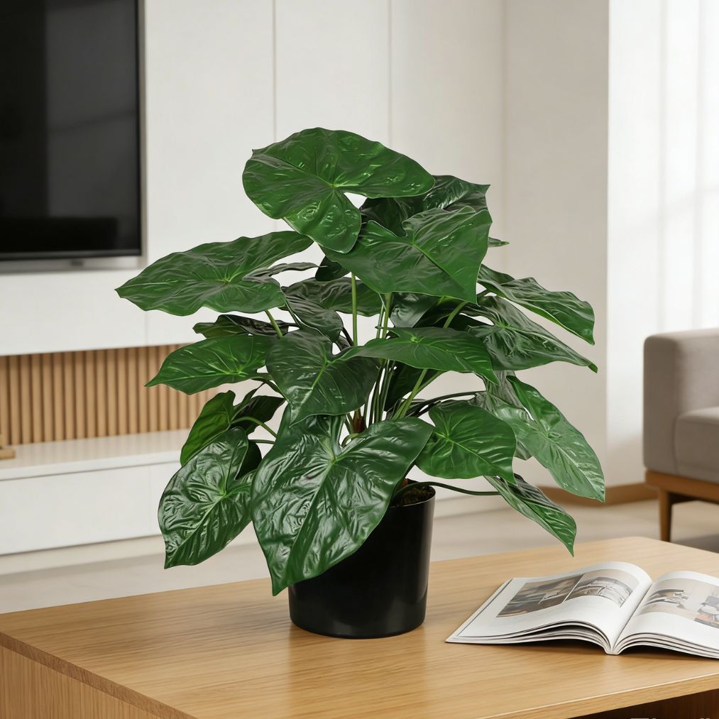 Custom Design Table Decor Plant Faux Alocasia Potted Plants,Custom Design Table Decor Plant Faux Alocasia Potted Plants