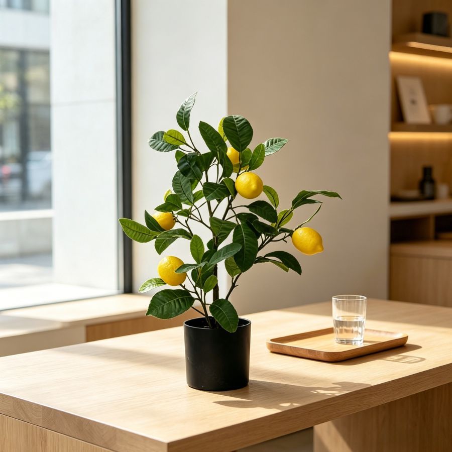 50CM Faux Tabletop Potted Lemon Tree Plant,50CM Faux Tabletop Potted Lemon Tree Plant