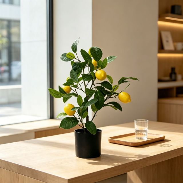 50CM Faux Tabletop Potted Lemon Tree Plant,50CM Faux Tabletop Potted Lemon Tree Plant