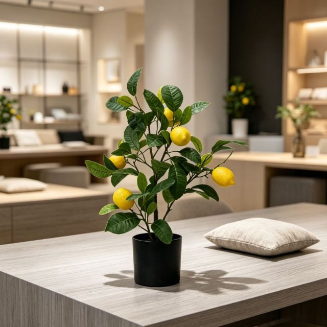 50CM Faux Tabletop Potted Lemon Tree Plant,50CM Faux Tabletop Potted Lemon Tree Plant