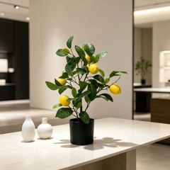 50CM Faux Tabletop Potted Lemon Tree Plant,50CM Faux Tabletop Potted Lemon Tree Plant