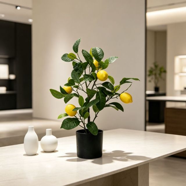 50CM Faux Tabletop Potted Lemon Tree Plant,50CM Faux Tabletop Potted Lemon Tree Plant