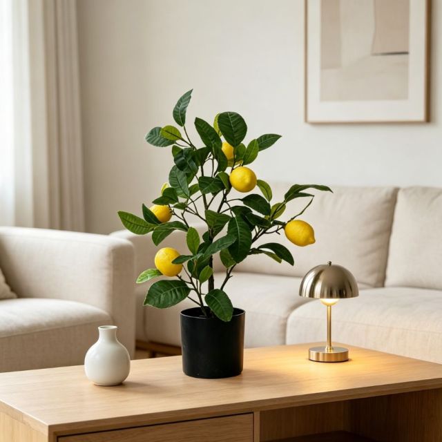 50CM Faux Tabletop Potted Lemon Tree Plant,50CM Faux Tabletop Potted Lemon Tree Plant