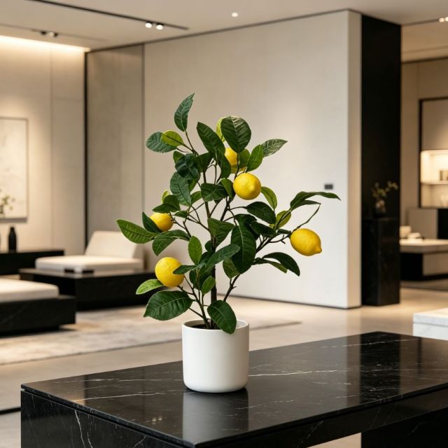 50CM Faux Tabletop Potted Lemon Tree Plant,50CM Faux Tabletop Potted Lemon Tree Plant