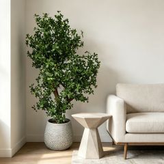 Custom Design Realistic Evergreen Interior Decor Big Green Tree in Cement Pot,Custom Design Realistic Evergreen Interior Decor Big Green Tree in Cement Pot