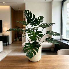  Lifelike Faux Monstera Potted Houseplant For Living Room,Lifelike Faux Monstera Potted Houseplant For Living Room