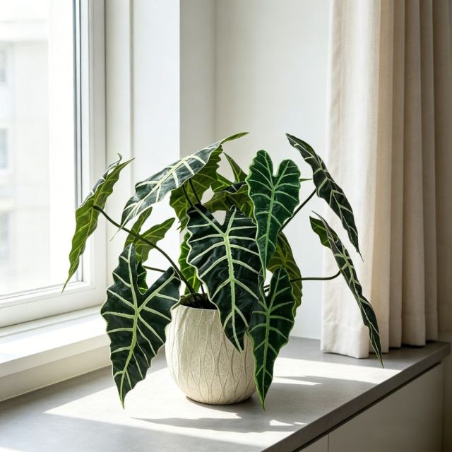 Premium Quality Realistic Artificial Alocasia Plants For Modern Home Decor,Premium Quality Realistic Artificial Alocasia Plants For Modern Home Decor