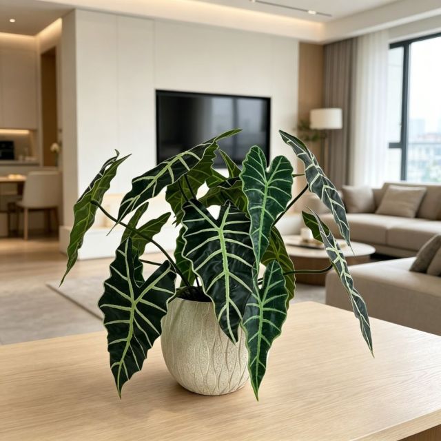 Premium Quality Realistic Artificial Alocasia Plants For Modern Home Decor,Premium Quality Realistic Artificial Alocasia Plants For Modern Home Decor