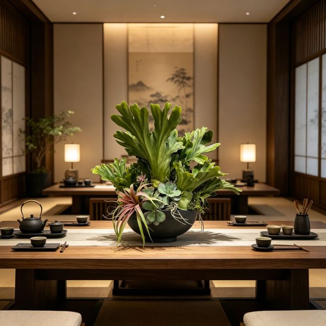 Highly Realistic Potted Faux Mixed Plant / Queen Fern Plant  Arrangement For Interior Tabletop Decor,Highly Realistic Potted Faux Mixed Plant For Interior Tabletop Decor