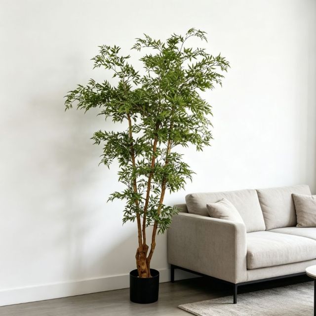 Highly Realistic Artificial Polyscias Tree Home Decor Evergreen Potted Plant,Highly Realistic Artificial Polyscias Tree Home Decor Evergreen Potted Plant