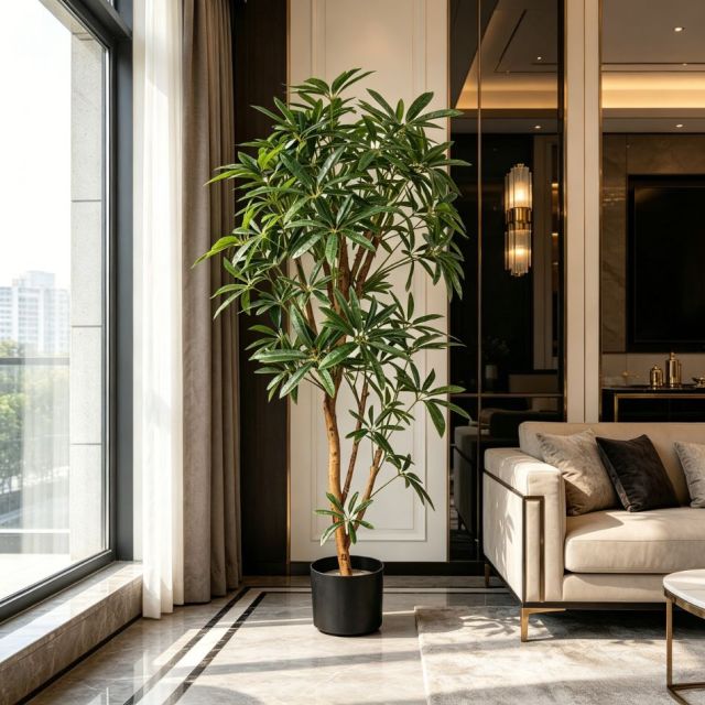 Highly Realistic Artificial Schefflera Tree Potted Plant For Home Decor,Highly Realistic Artificial Schefflera Tree Potted Plant For Home Decor