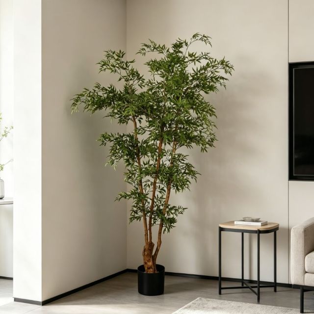 Highly Realistic Artificial Polyscias Tree Home Decor Evergreen Potted Plant,Highly Realistic Artificial Polyscias Tree Home Decor Evergreen Potted Plant