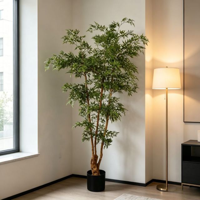 Highly Realistic Artificial Polyscias Tree Home Decor Evergreen Potted Plant,Highly Realistic Artificial Polyscias Tree Home Decor Evergreen Potted Plant