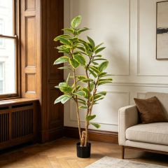 Highly Realistic Artificial Variegated Rubber Tree Potted for Home Office Hotel Decor,Highly Realistic Artificial Variegated Ficus Tree Potted For Home Decor