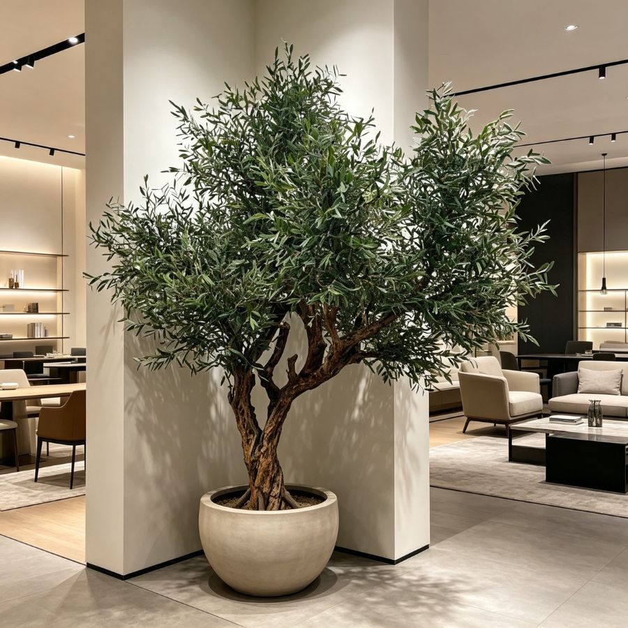 360CM Large Artificial Olive Tree Plant in Pot,Custom Design Large Artificial Olive Potted Indoor Tree Plant for Interior Decor