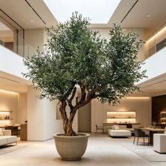 360CM Large Artificial Olive Tree Plant in Pot,Custom Design Large Artificial Olive Potted Indoor Tree Plant for Interior Decor