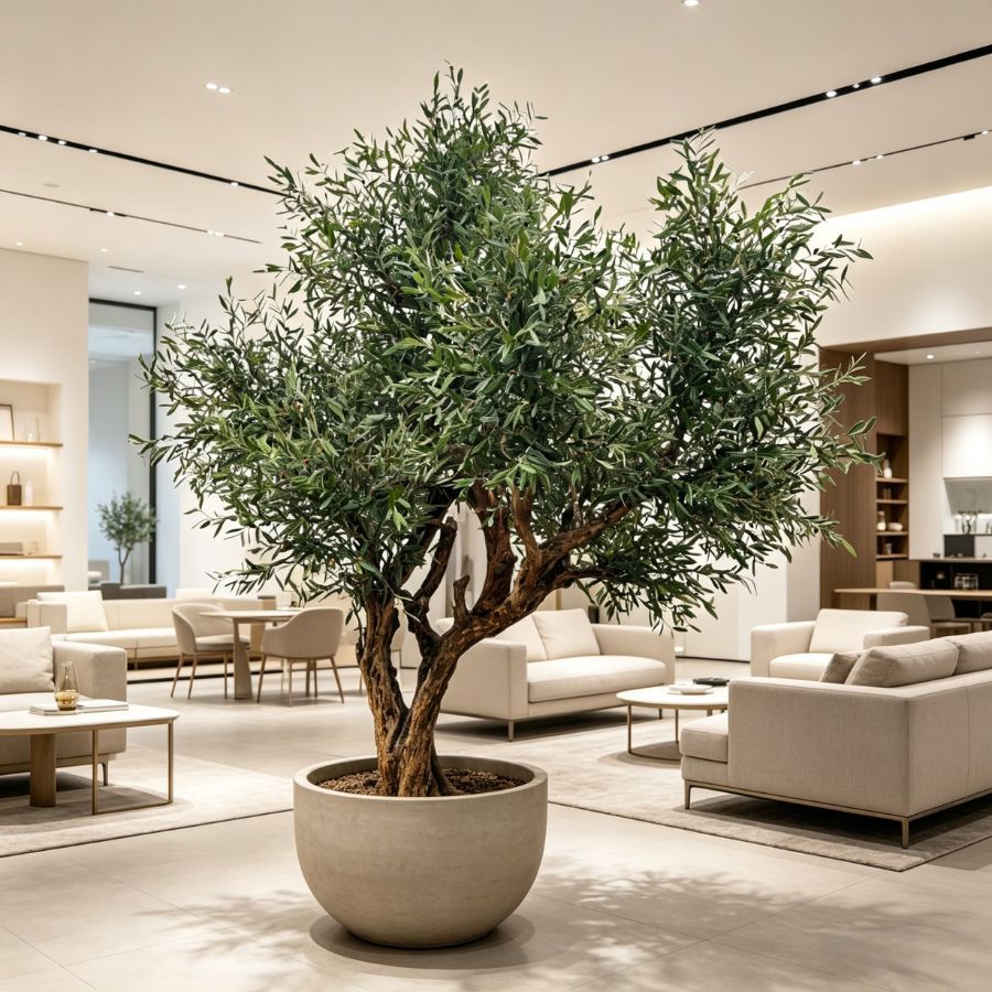 360CM Large Artificial Olive Tree Plant in Pot,Custom Design Large Artificial Olive Potted Indoor Tree Plant for Interior Decor