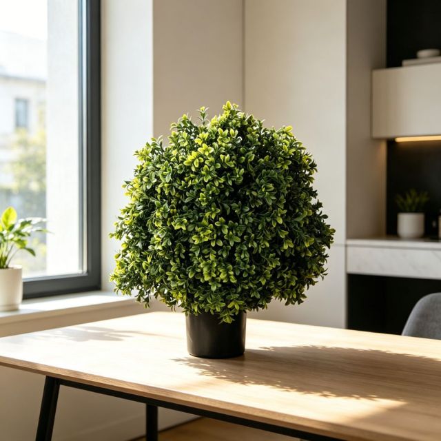 47CM Nearly Natural Artificial Boxwood Potted Plant for Tabletop Decor,47CM Nearly Natural Artificial Boxwood Potted Plant for Tabletop Decor