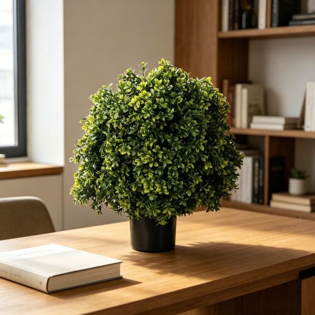47CM Nearly Natural Artificial Boxwood Potted Plant for Tabletop Decor,47CM Nearly Natural Artificial Boxwood Potted Plant for Tabletop Decor