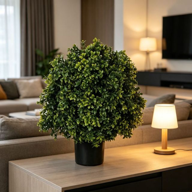 47CM Nearly Natural Artificial Boxwood Potted Plant for Tabletop Decor,47CM Nearly Natural Artificial Boxwood Potted Plant for Tabletop Decor