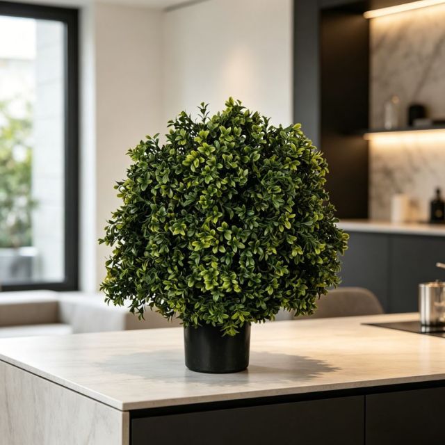 47CM Nearly Natural Artificial Boxwood Potted Plant for Tabletop Decor,47CM Nearly Natural Artificial Boxwood Potted Plant for Tabletop Decor