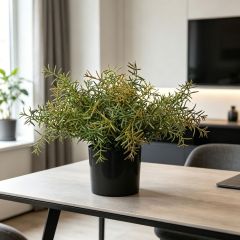30CM High Simulated Artificial Rosemary Potted Plant for Indoor Decor,30CM High Simulated Artificial Rosemary Potted Plant, Artificial Plants Indoor for Home Office Decor, Realistic Fake Plants for Desk, Small Faux Greenery for Shelf & Bathroom Decor