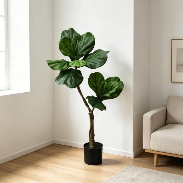 90CM High Simulated Artificial Fiddle Leaf Fig Potted Tree for Home/Office/Hotel Decor,90CM High Simulated Artificial Fiddle Leaf Fig Potted Tree for Home/Office/Hotel Decor