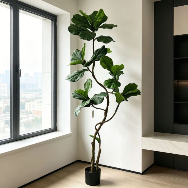 180CM Nearly Natural Artificial Potted Fiddle Leaf Fig Tree for Indoor Decor,180CM Nearly Natural Artificial Potted Fiddle Leaf Fig Tree for Indoor Decor
