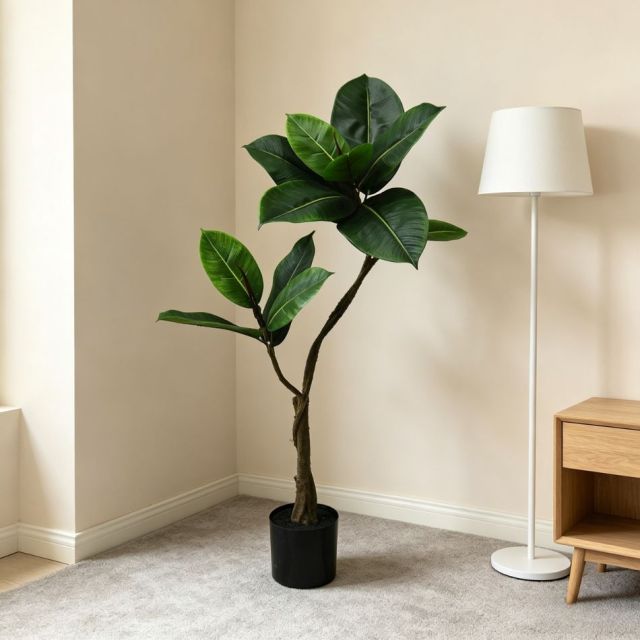 90CM Highly Realistic Modern Home Decor Artificial Rubber Tree in Pot,90CM Highly Realistic Modern Home Decor Artificial Rubber Tree in Pot