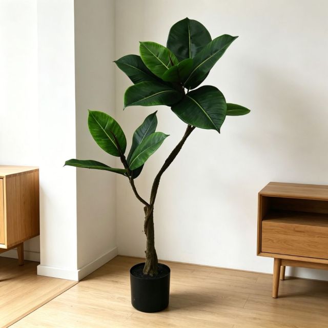 90CM Highly Realistic Modern Home Decor Artificial Rubber Tree in Pot,90CM Highly Realistic Modern Home Decor Artificial Rubber Tree in Pot