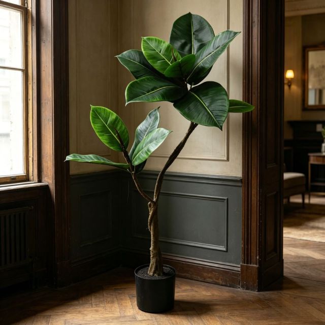 90CM Highly Realistic Modern Home Decor Artificial Rubber Tree in Pot,90CM Highly Realistic Modern Home Decor Artificial Rubber Tree in Pot
