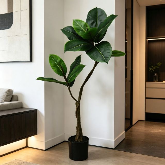 90CM Highly Realistic Modern Home Decor Artificial Rubber Tree in Pot,90CM Highly Realistic Modern Home Decor Artificial Rubber Tree in Pot
