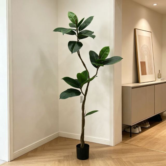 150CM High Simulated Modern House Decor Artificial Rubber Tree in Pot,150CM High Simulated Modern House Decor Artificial Rubber Tree in Pot