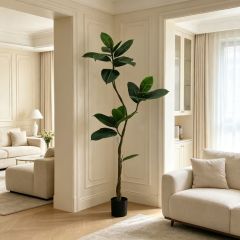 150CM High Simulated Modern House Decor Artificial Rubber Tree in Pot,150CM High Simulated Modern House Decor Artificial Rubber Tree in Pot