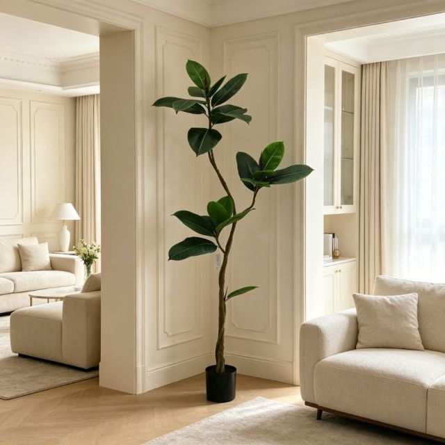 150CM High Simulated Modern House Decor Artificial Rubber Tree in Pot,150CM High Simulated Modern House Decor Artificial Rubber Tree in Pot