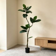 150CM High Simulated Modern House Decor Artificial Rubber Tree in Pot,150CM High Simulated Modern House Decor Artificial Rubber Tree in Pot