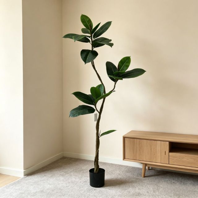 150CM High Simulated Modern House Decor Artificial Rubber Tree in Pot,150CM High Simulated Modern House Decor Artificial Rubber Tree in Pot