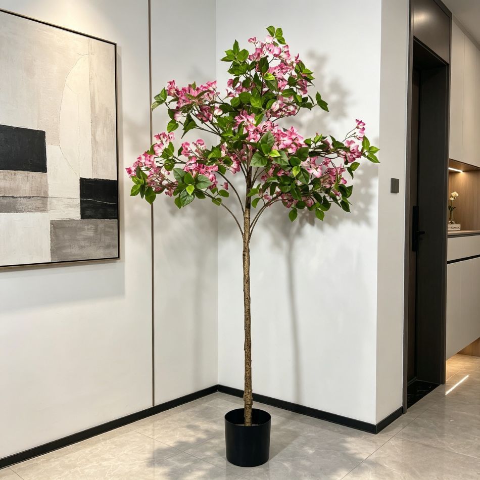 150CM Nearly Natural Artificial Bougainvillea Flower Tree Potted Plant for interior Decor,150CM Nearly Natural Artificial Bougainvillea Tree Potted Plant for interior Decor