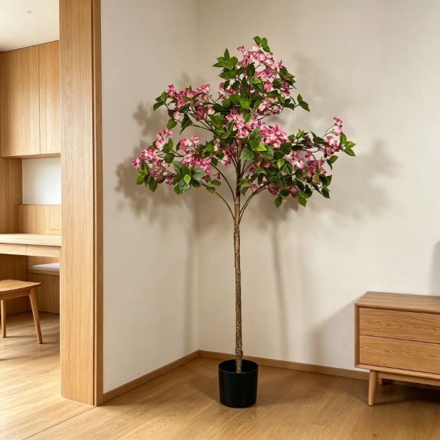 150CM Nearly Natural Artificial Bougainvillea Flower Tree Potted Plant for interior Decor,150CM Nearly Natural Artificial Bougainvillea Tree Potted Plant for interior Decor