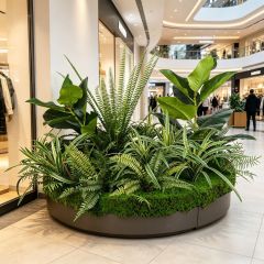 Custom Design Artificial Fern & Rubber Plant Circular Arrangement for Interior Decor,Custom Design Artificial Fern & Rubber Plant Circular Arrangement for Interior Decor