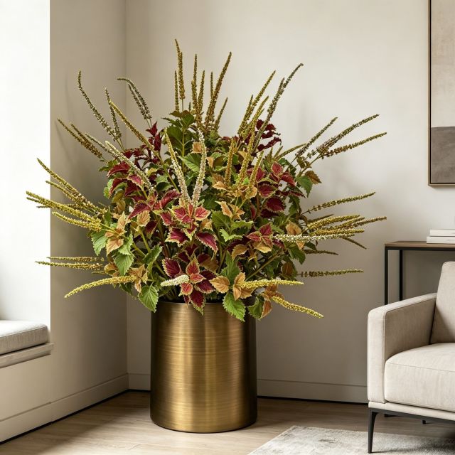 High Quality Artificial Coleus Floral Arrangement Potted Plant for Indoor Decor,High Quality Artificial Coleus Floral Arrangement Potted Plant for Indoor Decor