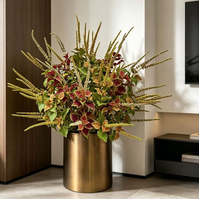 High Quality Artificial Coleus Floral Arrangement Potted Plant for Indoor Decor,High Quality Artificial Coleus Floral Arrangement Potted Plant for Indoor Decor