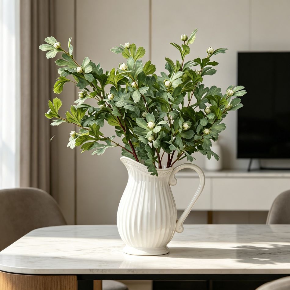 Premium Quality Artificial Golden Chrysanthemum Leaf Spray for Indoor Decor,Premium Quality Artificial Golden Chrysanthemum Leaf Spray for Indoor Decor