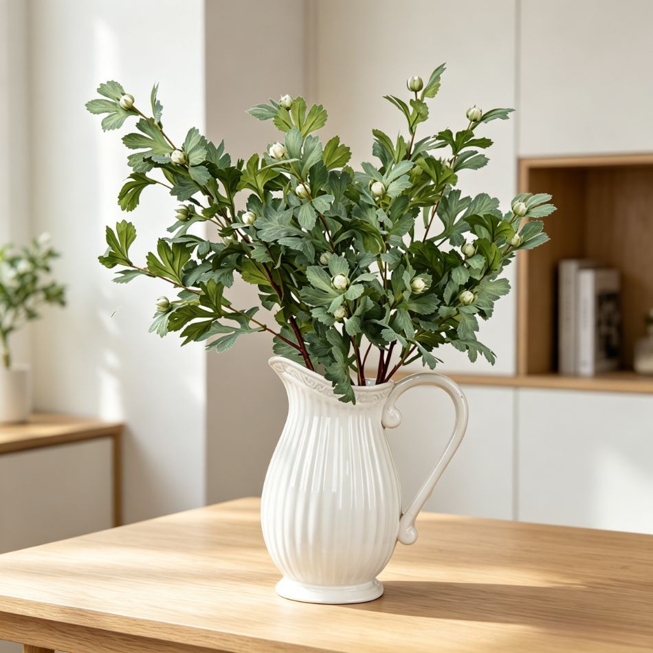 Premium Quality Artificial Golden Chrysanthemum Leaf Spray for Indoor Decor,Premium Quality Artificial Golden Chrysanthemum Leaf Spray for Indoor Decor