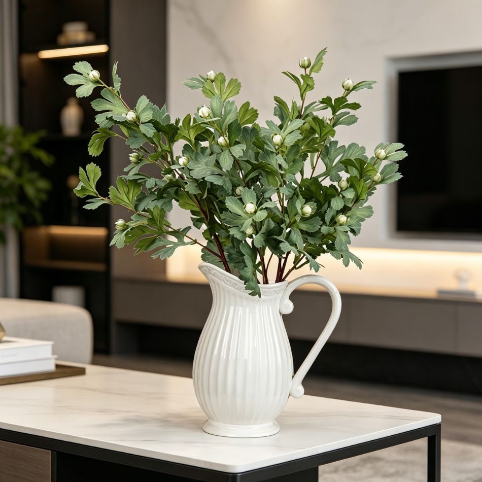 Premium Quality Artificial Golden Chrysanthemum Leaf Spray for Indoor Decor,Premium Quality Artificial Golden Chrysanthemum Leaf Spray for Indoor Decor