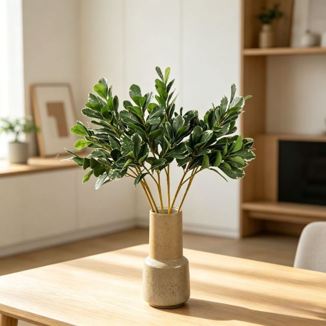 Custom design Artificial Single Stem 3‑Fork Desert Rose Leaves plant for Interior Decor,Premium Quality Artificial Single Stem 3‑Fork Desert Rose Leaves plant for Interior Decor